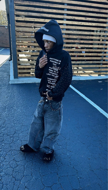 DaLyfestyle Rhinestone Zipup